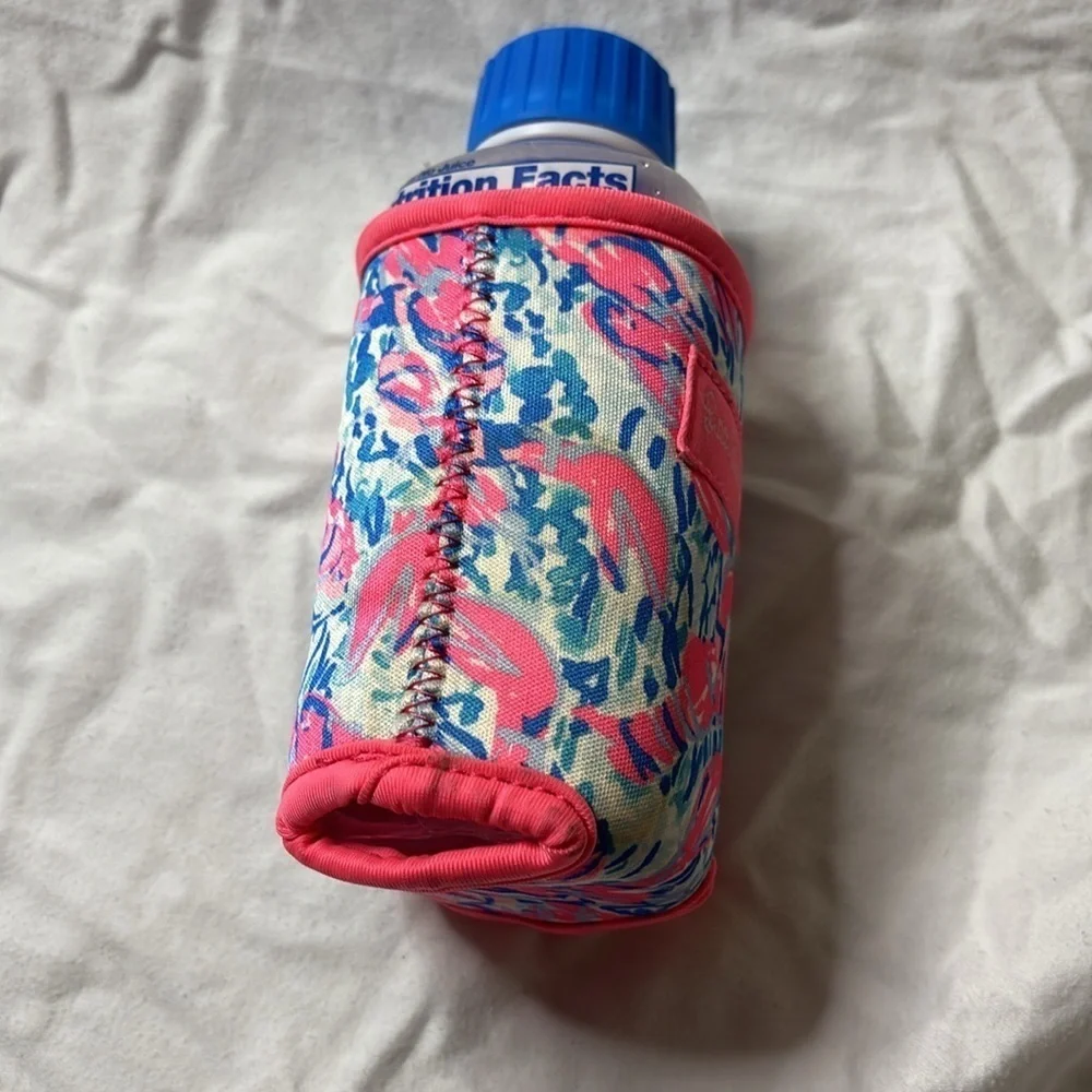 Lilly Pulitzer Pink and Blue crawfish Drink Holder Koozie neoprene